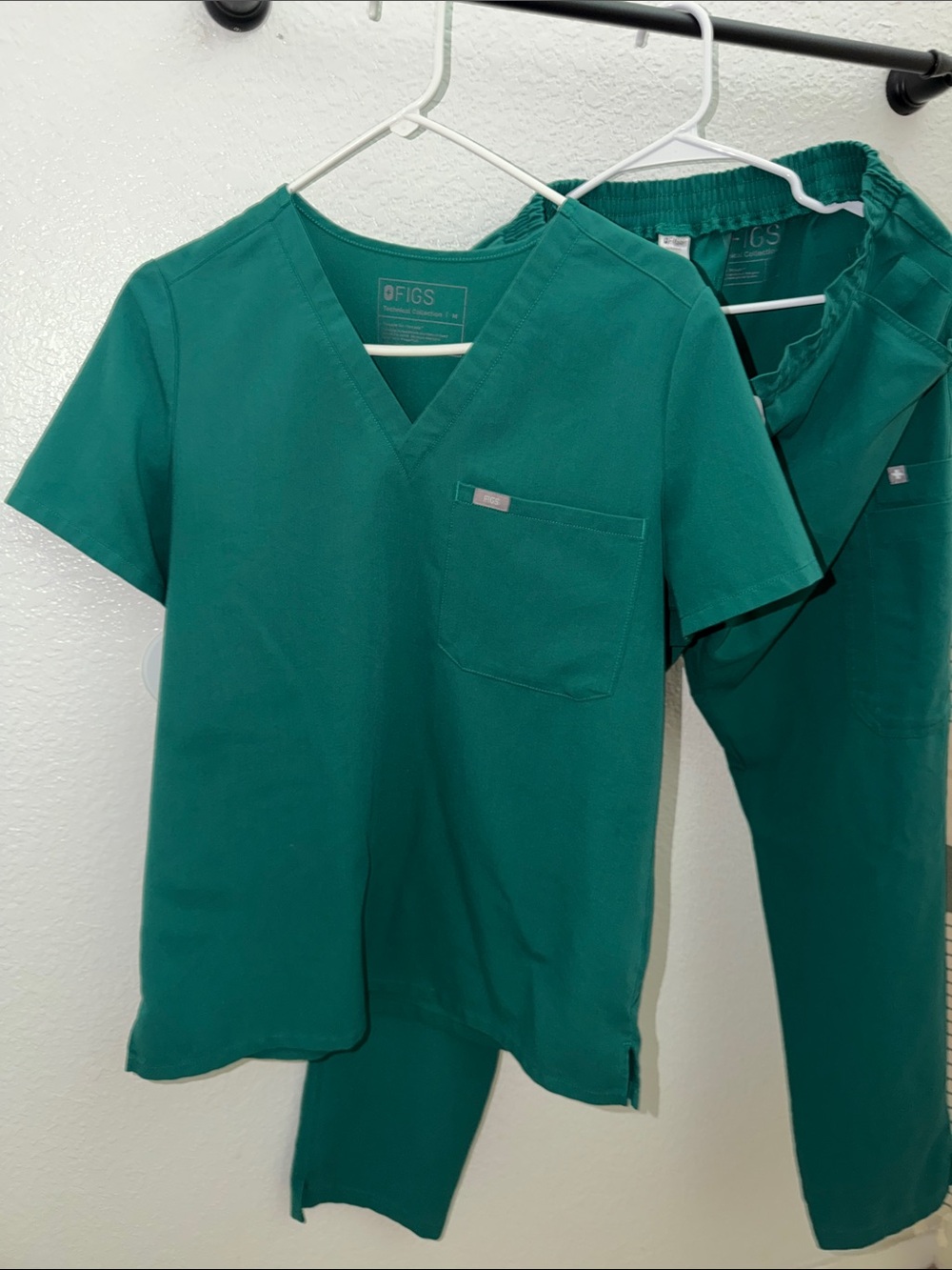 Figs Green Scrub Top & Pants